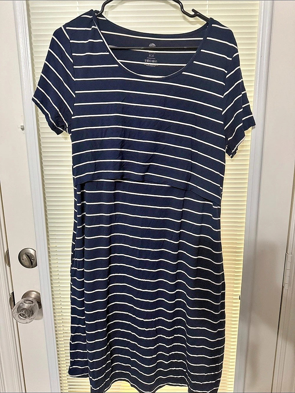 Kindred Bravely Navy Striped Midi Dress in Blue & White Size XL